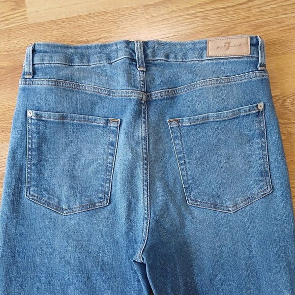 7 For All Mankind Aubrey High Waist Skinny Stretch Medium Blue Wash Jeans Sz 31 - Picture 6 of 11